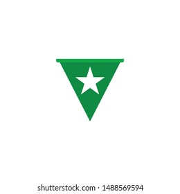 mini flag vector with star sign inside
