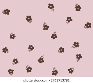 Mini Floral Seamless Pattern in Dusty Pink Elegant Vintage Flower Background Soft Feminine Textile Design