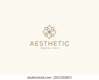 Mini Flor ícone linha logotipo