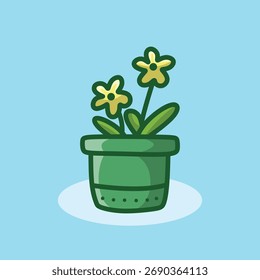 Mini Flower Pot Vector Illustration by eare studio