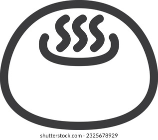 mini food and drink illustration hot spring steamed buns