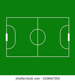 Mini football field isolated on green background