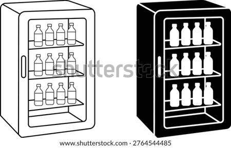 Mini Fridge Beverage Cooler Illustration