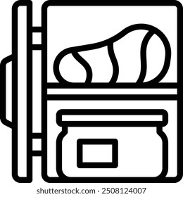 Mini Fridge Icon. Compact Refrigerator Icon