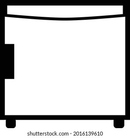 Mini Fridge Icon On White Background. Hotel Mini Fridge Sign. Mini Refrigerator Symbol. Flat Style. 