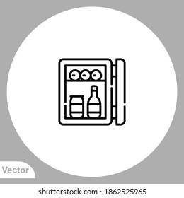 Mini fridge icon sign vector,Symbol, logo illustration for web and mobile