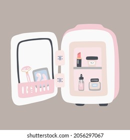 Mini fridge for keeping skincare, makeup and beauty product cool and fresh. Extend shelf live of creams, serums. Keep your beauty products organised and cool.