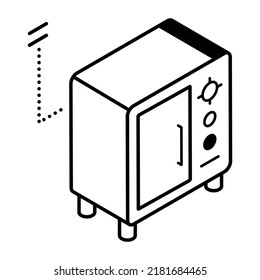 A mini fridge line isometric icon 