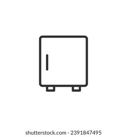 Mini-Kühlschrank, lineares Symbol. Linie mit bearbeitbarem Hub