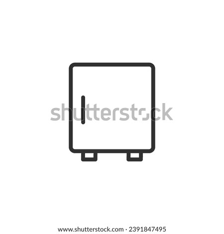 Mini fridge, linear icon. Line with editable stroke