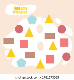 Mini game for kids with geometric shapes.