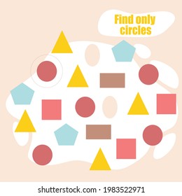 Mini game for kids with geometric shapes.