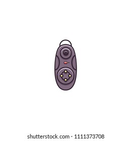 Mini gamepad controller for mobile phone, smartphone - flat color line icon on isolated background. Wireless remote game control device for cellphone, tablet in colorful outline design.