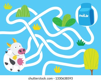 Mini Games For Children. Farm And Animal Puzzle Road For Children. Gameboard Design.