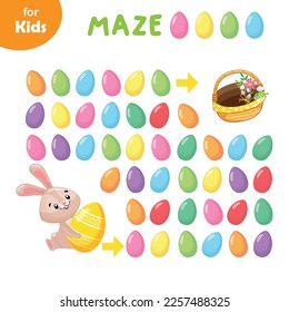 Mini games for children. Maze, puzzle for children. Easter. Education Series