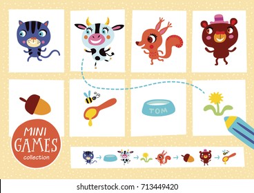Mini games collections. Feed the animals.