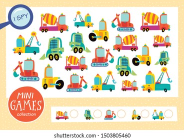 Mini games collections. I spy. Count the transport.