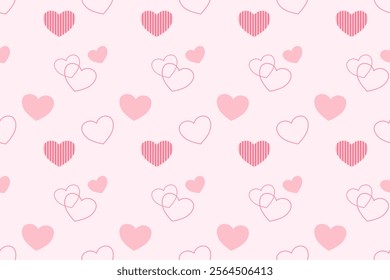 Mini geometric abstract heart shape Valentine's elements seamless pattern. perfect decorative design for background, wallpaper, paper cover, illustration, texture, embroidery, ornament, ceramic