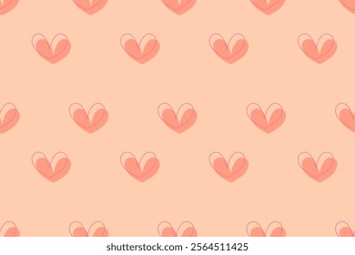 Mini geometric abstract heart shape Valentine's elements seamless pattern. perfect decorative design for background, wallpaper, paper cover, illustration, texture, embroidery, ornament, ceramic