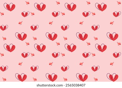 Mini geometric abstract heart shape Valentine's elements seamless pattern. perfect decorative design for background, wallpaper, paper cover, illustration, texture, embroidery, ornament, ceramic