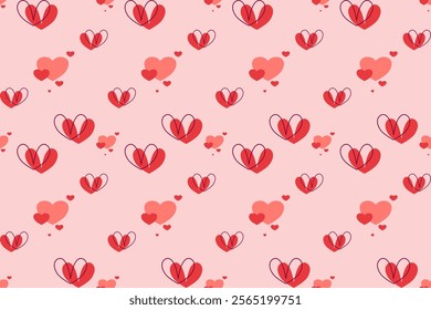 Mini geometric abstract heart shape Valentine's elements seamless pattern. perfect decorative design for background, wallpaper, paper cover, illustration, texture, embroidery, ornament, ceramic