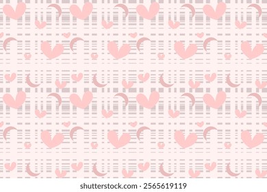 Mini geometric abstract heart shape Valentine's elements seamless pattern. perfect decorative design for background, wallpaper, paper cover, illustration, texture, embroidery, ornament, ceramic, print