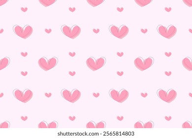 Mini geometric abstract heart shape Valentine's elements seamless pattern. perfect decorative design for background, wallpaper, paper cover, illustration, texture, embroidery, ornament, ceramic, print