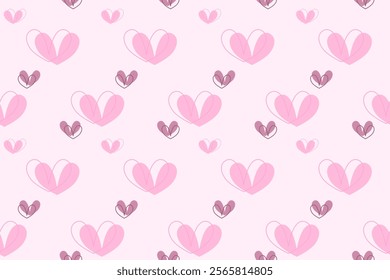 Mini geometric abstract heart shape Valentine's elements seamless pattern. perfect decorative design for background, wallpaper, paper cover, illustration, texture, embroidery, ornament, ceramic, print