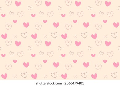 Mini geometric abstract heart shape Valentine's elements seamless pattern. perfect decorative design for background, wallpaper, paper cover, illustration, texture, embroidery, ornament, ceramic