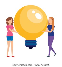 mini girls with bulb light idea