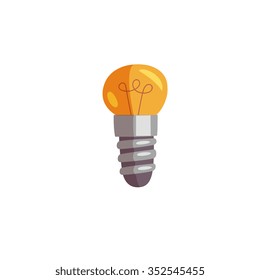 mini globes light bulb icon, cartoon flat style vector illustration on isolated white background