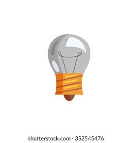 mini globes light bulb icon, cartoon flat style vector illustration on isolated white background