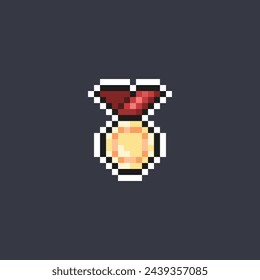 mini gold medal in pixel art style