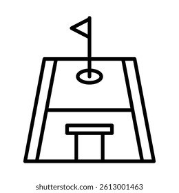 Mini Golf Course Vector Line Icon Design