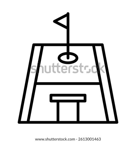Mini Golf Course Vector Line Icon Design