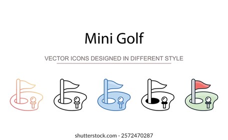 Mini Golf icon design with white background stock illustration