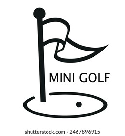 Mini golf icon on white background, sport