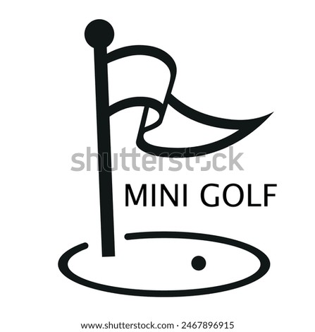 Mini golf icon on white background, sport