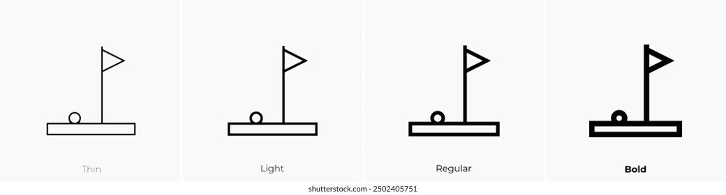 mini golf icon. Thin, Light Regular And Bold style design isolated on white background