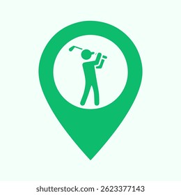 Mini Golf Location Pin Icon, Fun Spot Map Marker, Game Symbol