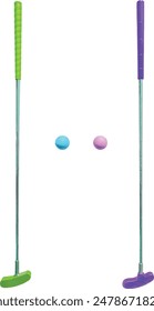 
mini golf set. vector file. isolated. transparent