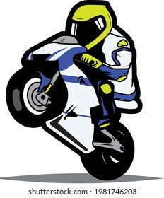 mini gp kids blue vector art illustration