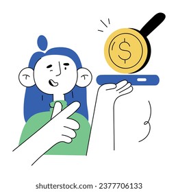 Mini hand drawn illustration of ppc expert 