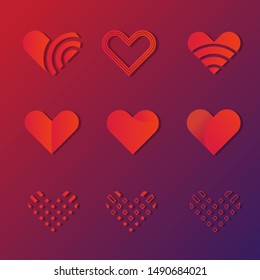 Mini heart abstract Icon set 2
