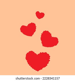 Mini heart icon hand drawn for Valentine’s Day vector illustration