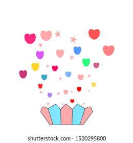 Mini Heart And Little Star Float Up From Basket 