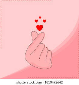 Mini corazón de amor. Gesto asiático de amor. El corazón de los dedos.