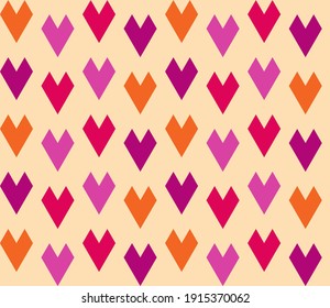 Mini Heart pastel geometrical vector background. Retro pattern of geometric shapes. Multi-color abstract background. Abstract illustration wallpaper texture. 