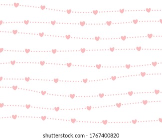 Mini hearts and dashed line background.