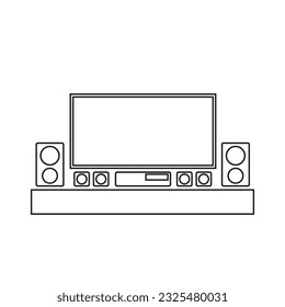 Icono de vector de cine en casa en diseño plano, icono aislado en fondo blanco, ilustración de icono Electronics